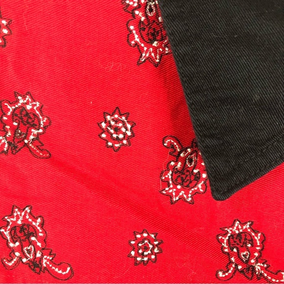 Rhythm Blue Women’s Vest Red Cotton Metal Buttons Embroidered Western - Picture 3 of 8